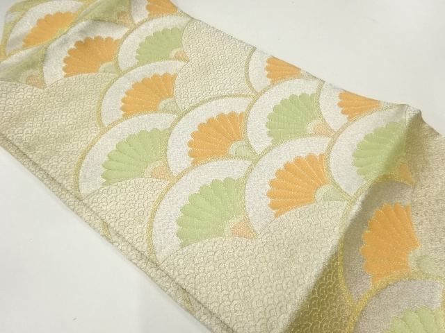 花青海波模様織出し名古屋帯